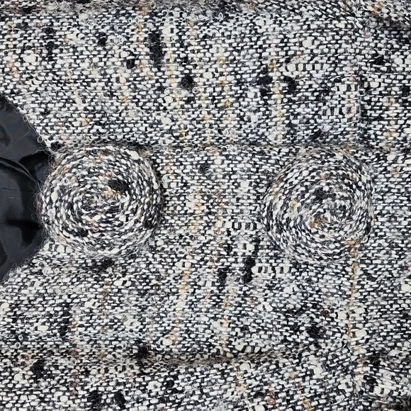 ANNA SUI Tweed Rosette Embellished Peplum Jacket sz 4 Women's - Picture 4 of 8